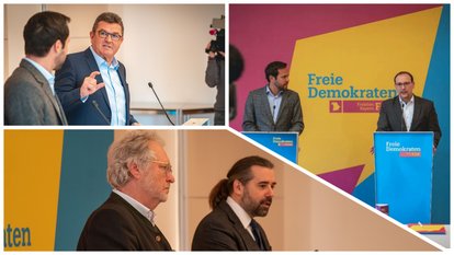 Impressionen von den Pressekonferenzen im Rahmen der Winterklausur.
