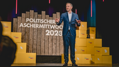 FDP-Chef und Bundesfinanzminister Christian Lindner war Hauptredner am Politischen Aschermittwoch.