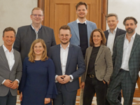 Vertreter der FDP Bayern und der bayerischen IHKs im Nachgang des Spitzengesprächs.