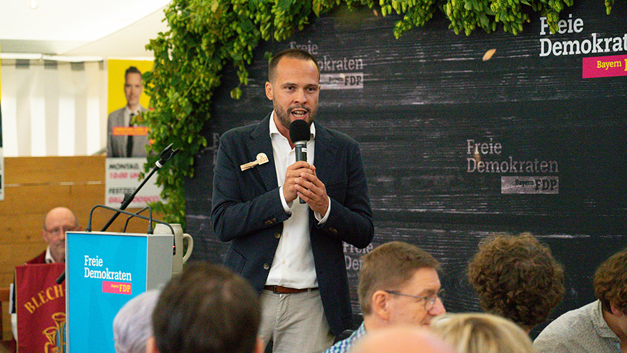 Martin Hagen (Landesvorsitzender der FDP Bayern). Foto: Phil Achter.